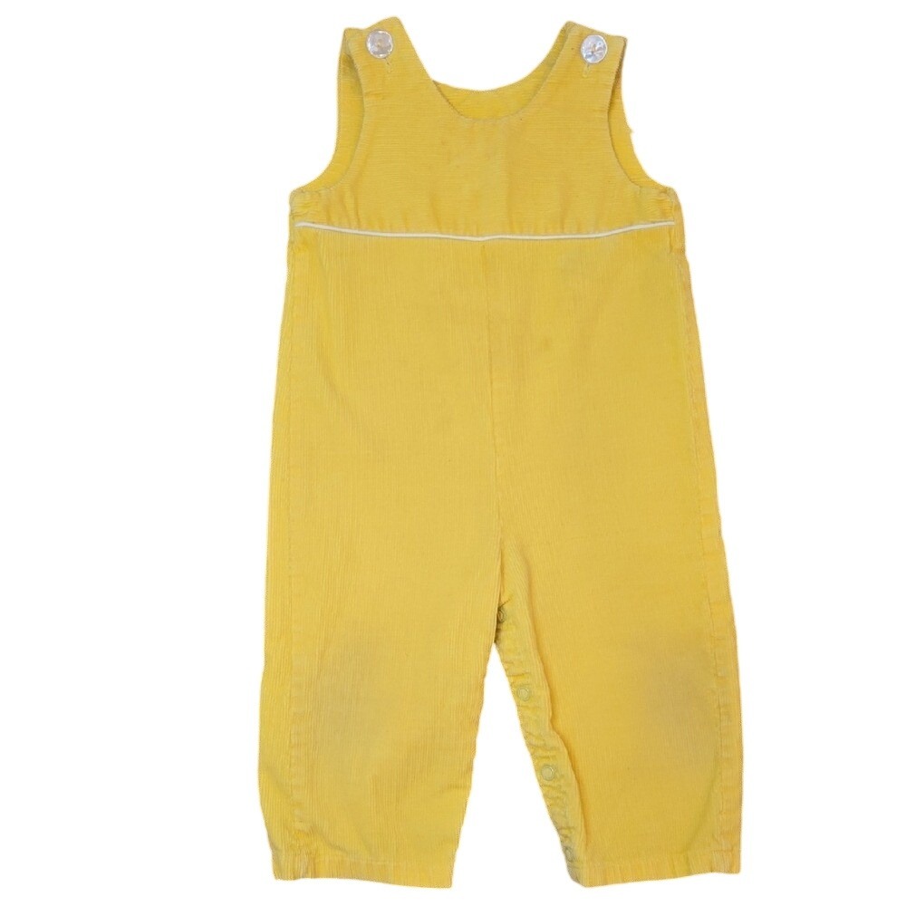 Magic Years Vintage Baby Infant Yellow Corduroy Sleeveless Romper‎ 12-18Mo